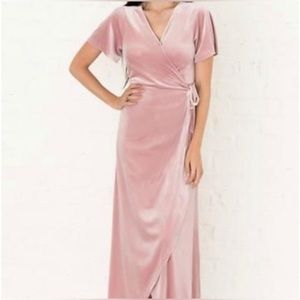 Rachel Parcell Pink Velvet Wrap Dress ***rare find!***